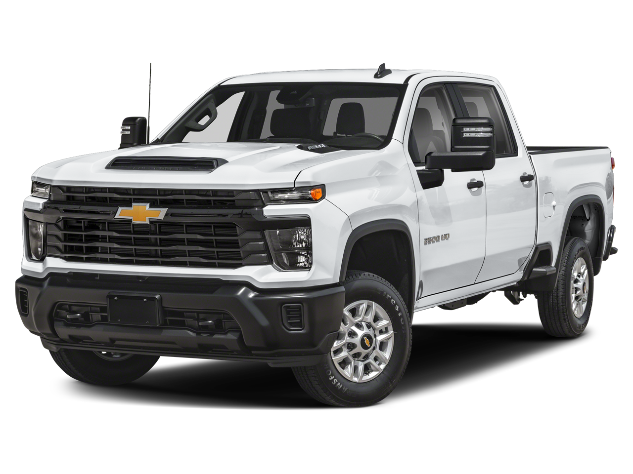 2025 Chevrolet Silverado 2500 HD Custom in Summit White — front three-quarter view