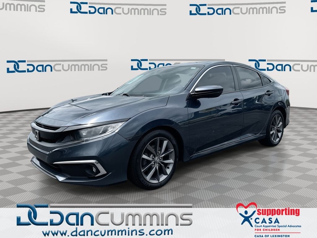 2019 Honda Civic EX in Gray — front three-quarter view
