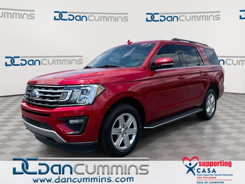 2020 Ford Expedition XLT in Red Metallic — front three-quarter view