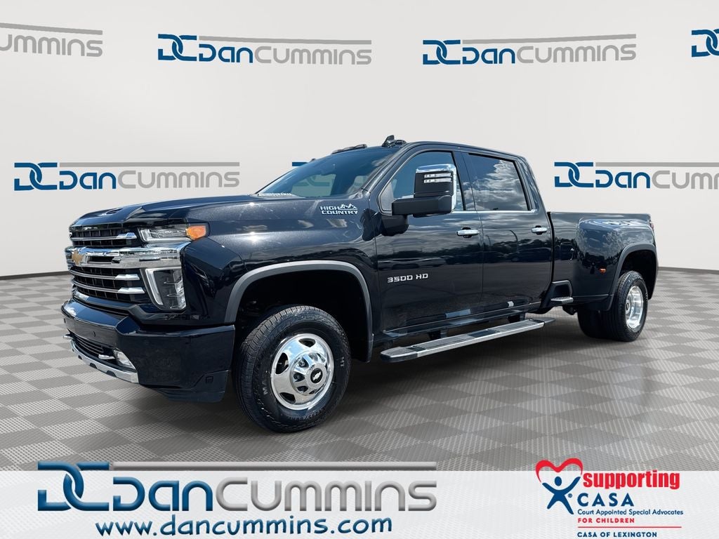 2022 Chevrolet Silverado 3500HD High Country in Mosaic Black Metallic — front three-quarter view