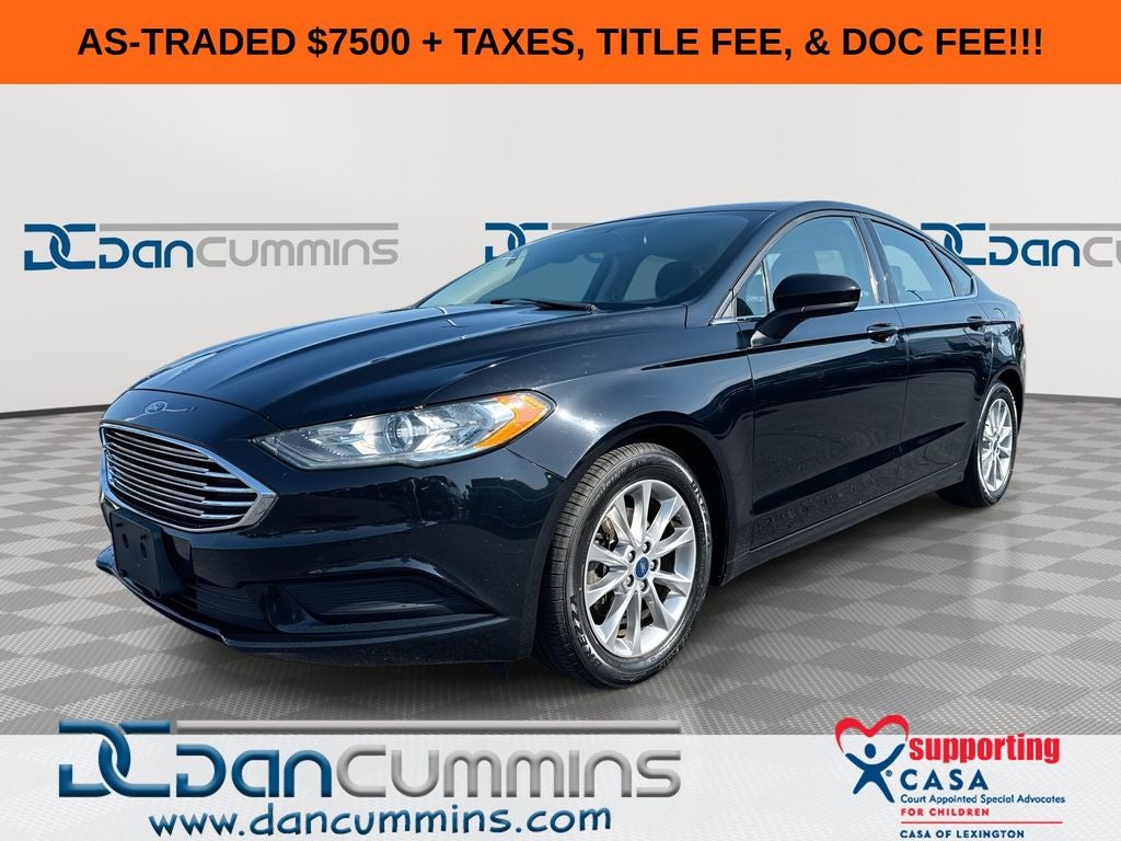 2017 Ford Fusion SE in Shadow Black — front three-quarter view