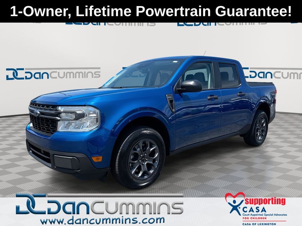 2024 Ford Maverick XLT in Blue Metallic — front three-quarter view