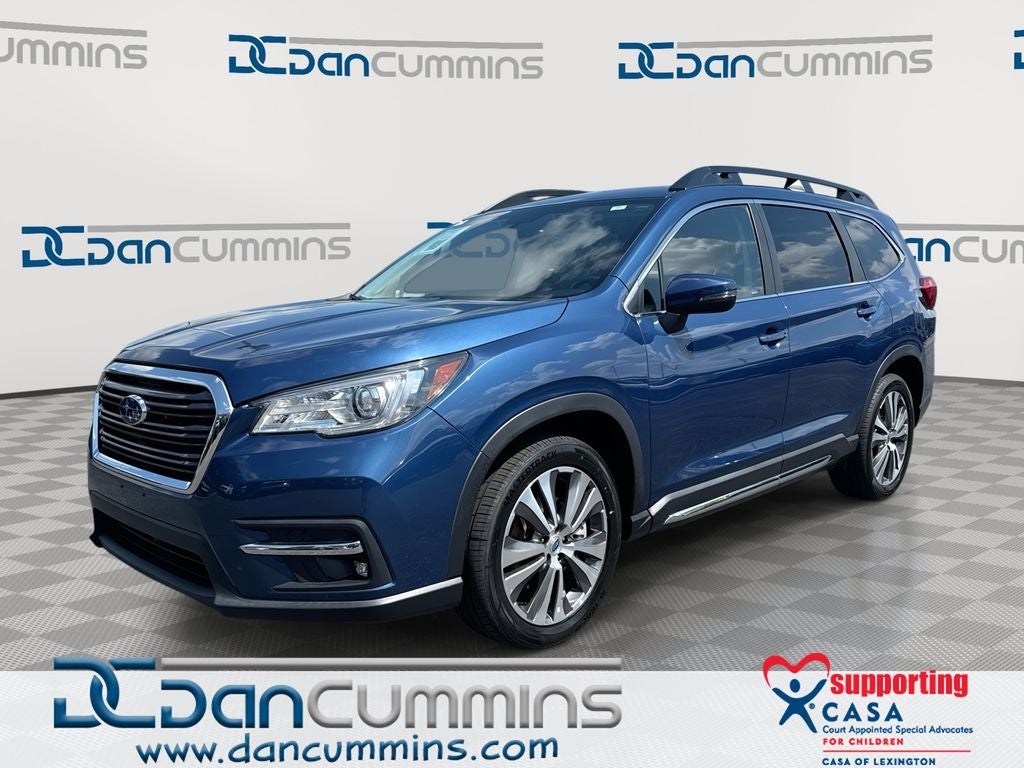 2022 Subaru Ascent Limited in Abyss Blue Pearl — front three-quarter view