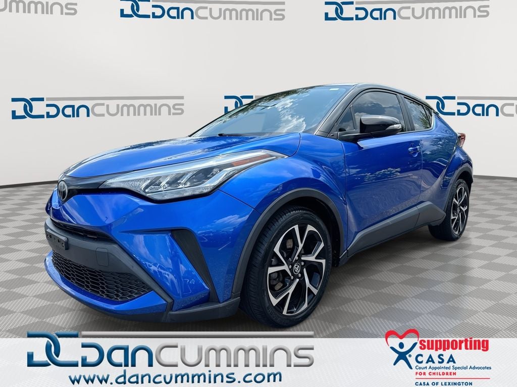 2020 Toyota C-HR XLE in Black — front three-quarter view