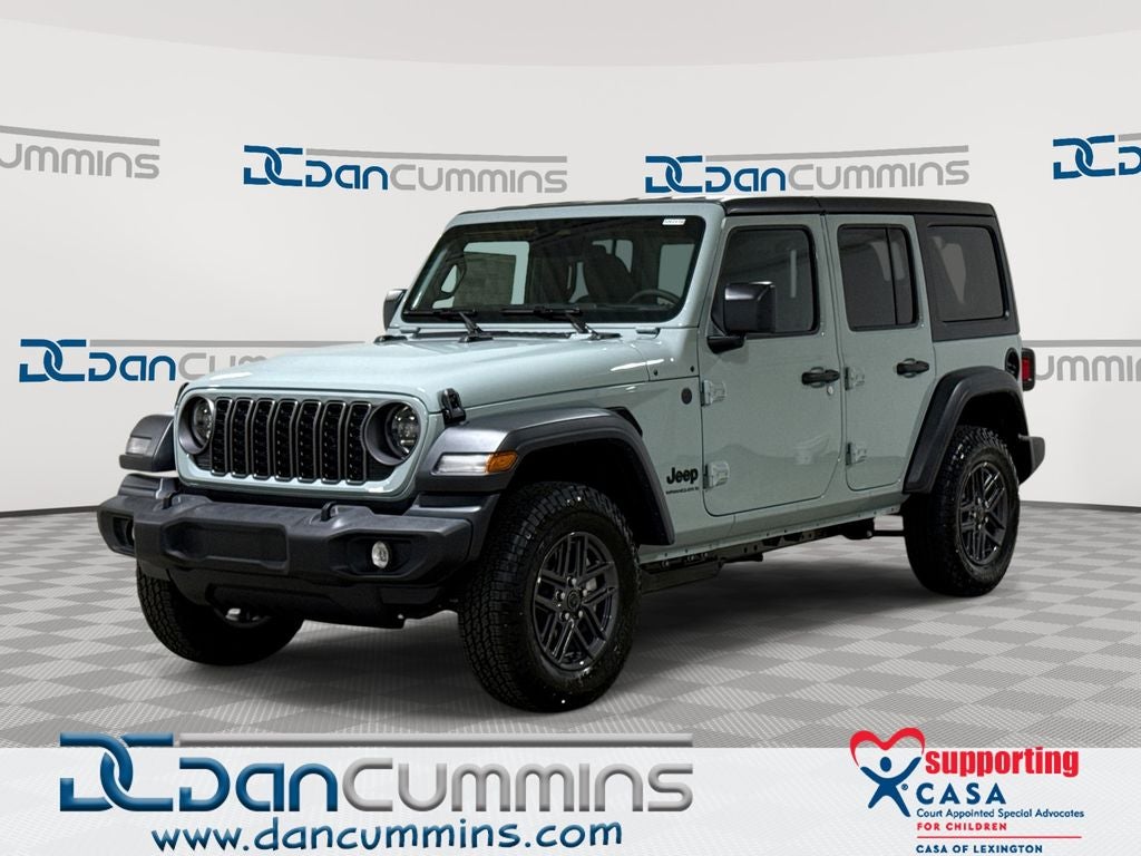 2026 Jeep Wrangler Sport S in Earl Clearcoat — front three-quarter view
