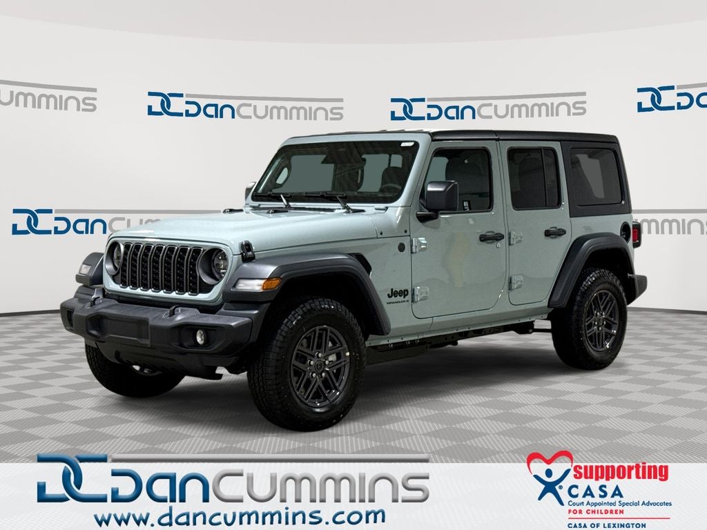 2026 Jeep Wrangler Sport S in Earl Clearcoat — front three-quarter view