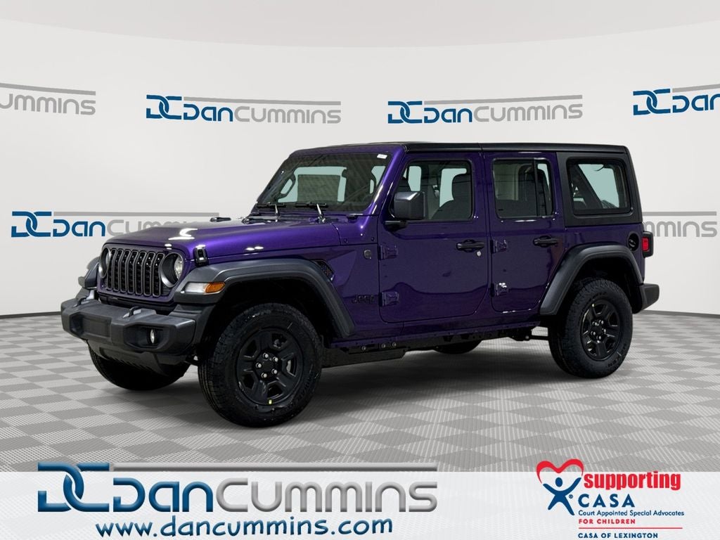 2026 Jeep Wrangler Sport in Reign Exterior Paint — front three-quarter view