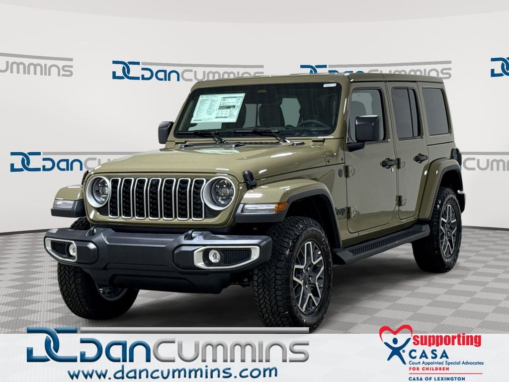 2026 Jeep Wrangler Sahara in 41 Exterior Paint — front three-quarter view