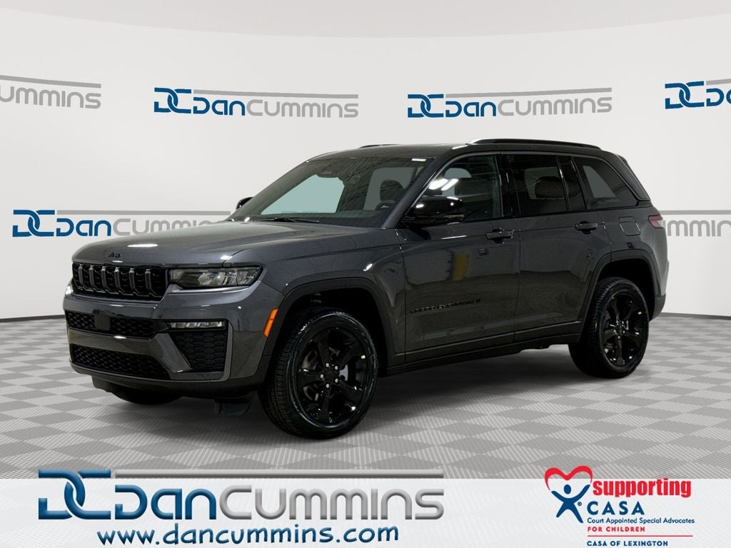 2026 Jeep Grand Cherokee Limited in Baltic Gray Metallic Clear-Coat Exterior Paint — front three-quarter view
