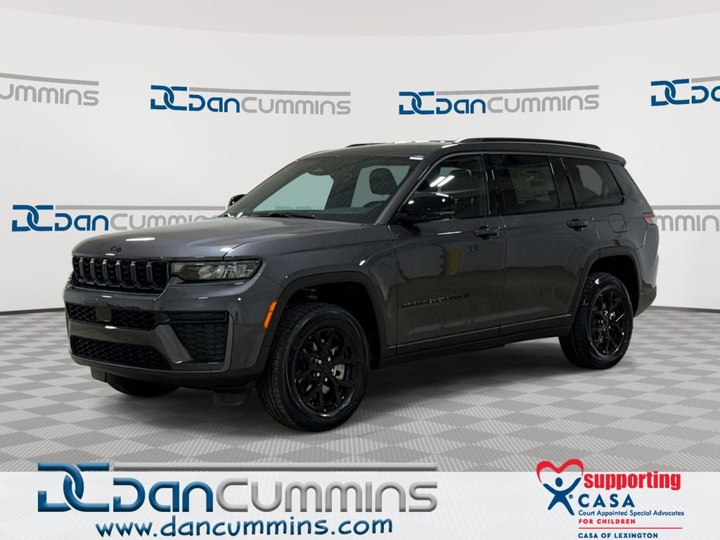 2026 Jeep Grand Cherokee L Altitude in Baltic Gray Metallic Clear-Coat Exterior Paint — front three-quarter view