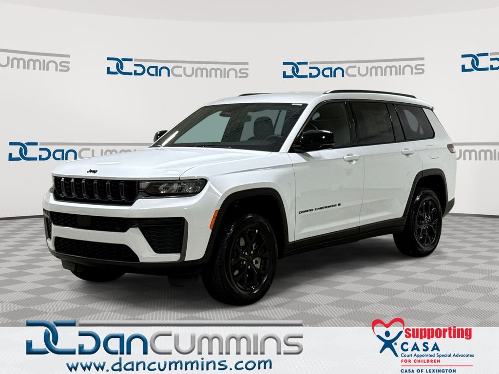 2026 Jeep Grand Cherokee L Altitude in Bright White Clear-Coat Exterior Paint — front three-quarter view