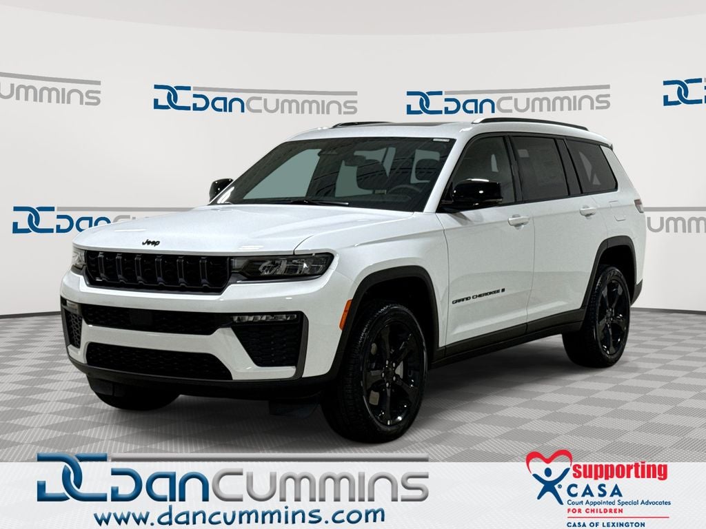 2026 Jeep Grand Cherokee L Limited in Bright White Clear-Coat Exterior Paint — front three-quarter view