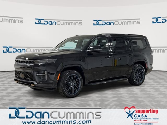 2026 Jeep Grand Wagoneer 85th Anniversary in High Gloss Black Exterior Paint — front three-quarter view