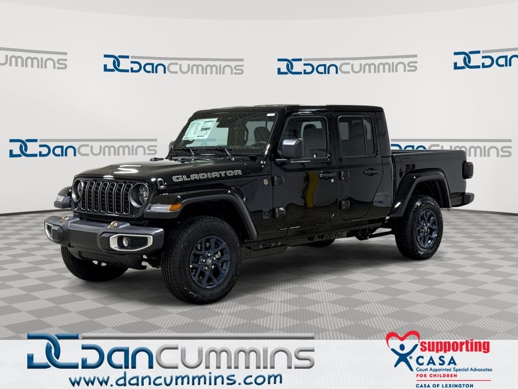 2026 Jeep Gladiator 85th Anniversary Edition in Black Clear-Coat Exterior Paint — front three-quarter view