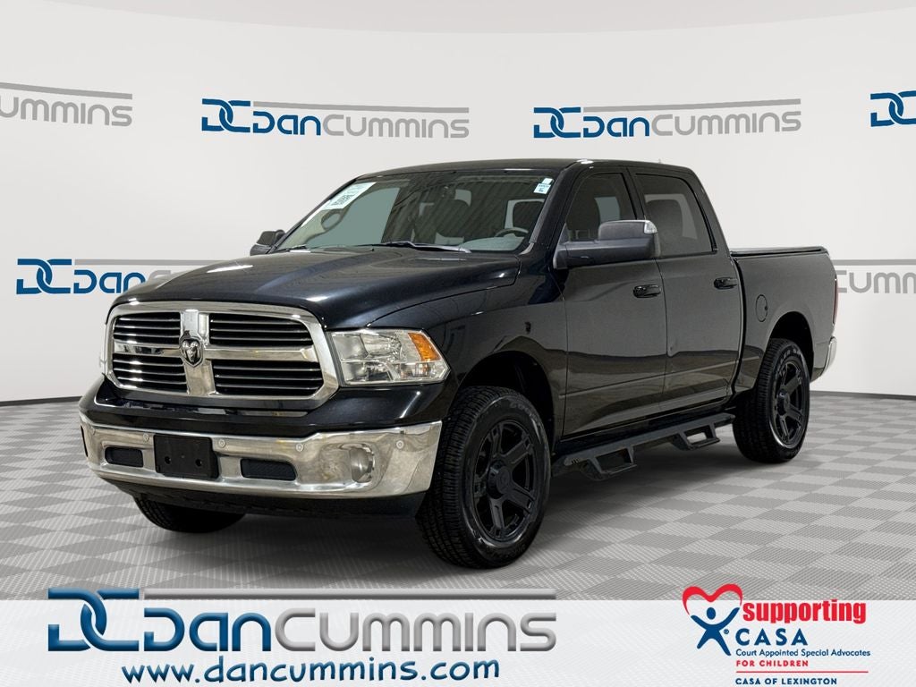 2019 RAM 1500 Classic Lone Star in Brilliant Black Crystal Pearlcoat — front three-quarter view