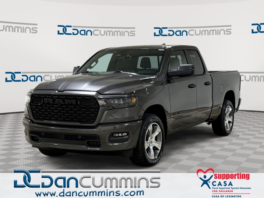 2026 RAM 1500 Express in Granite Crystal Metallic Clear-Coat Exterior Paint — front three-quarter view