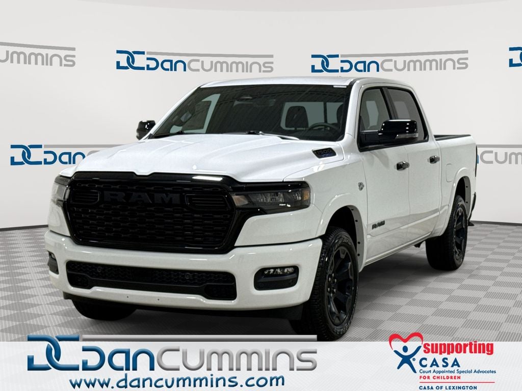 2026 RAM 1500 Big Horn/Lone Star in Bright White Clear-Coat Exterior Paint — front three-quarter view