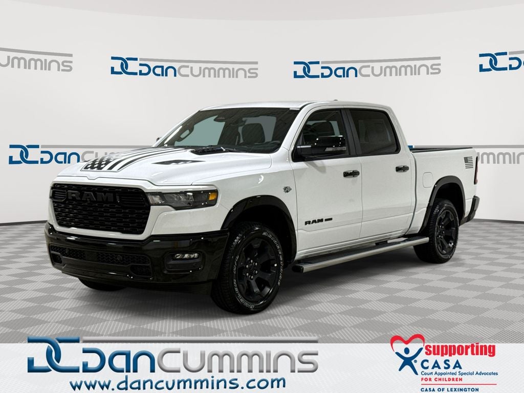 2026 RAM 1500 Big Horn/Lone Star in Bright White Clear-Coat Exterior Paint — front three-quarter view