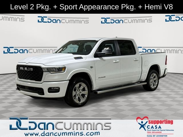 2026 RAM 1500 Big Horn/Lone Star in Bright White Clear-Coat Exterior Paint — front three-quarter view