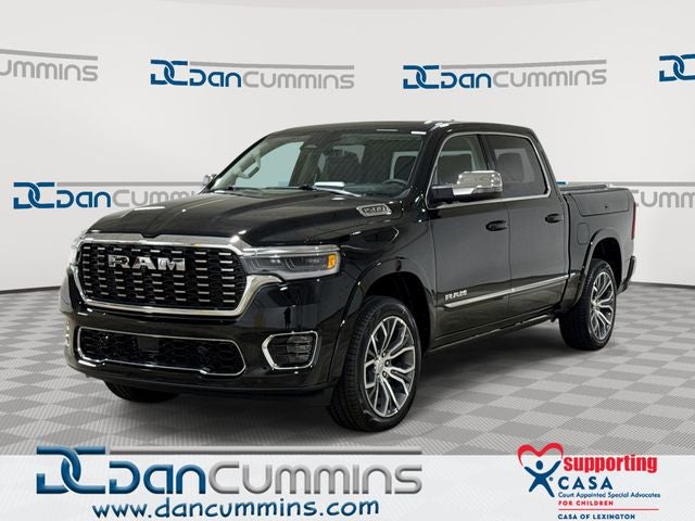 2026 RAM 1500 Tungsten in Diamond Black Crystal Pearl-Coat Exterior Paint — front three-quarter view