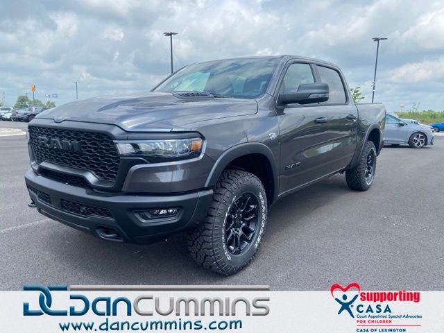 2026 RAM 1500 Rebel in Granite Crystal Metallic Clear-Coat Exterior Paint — front three-quarter view