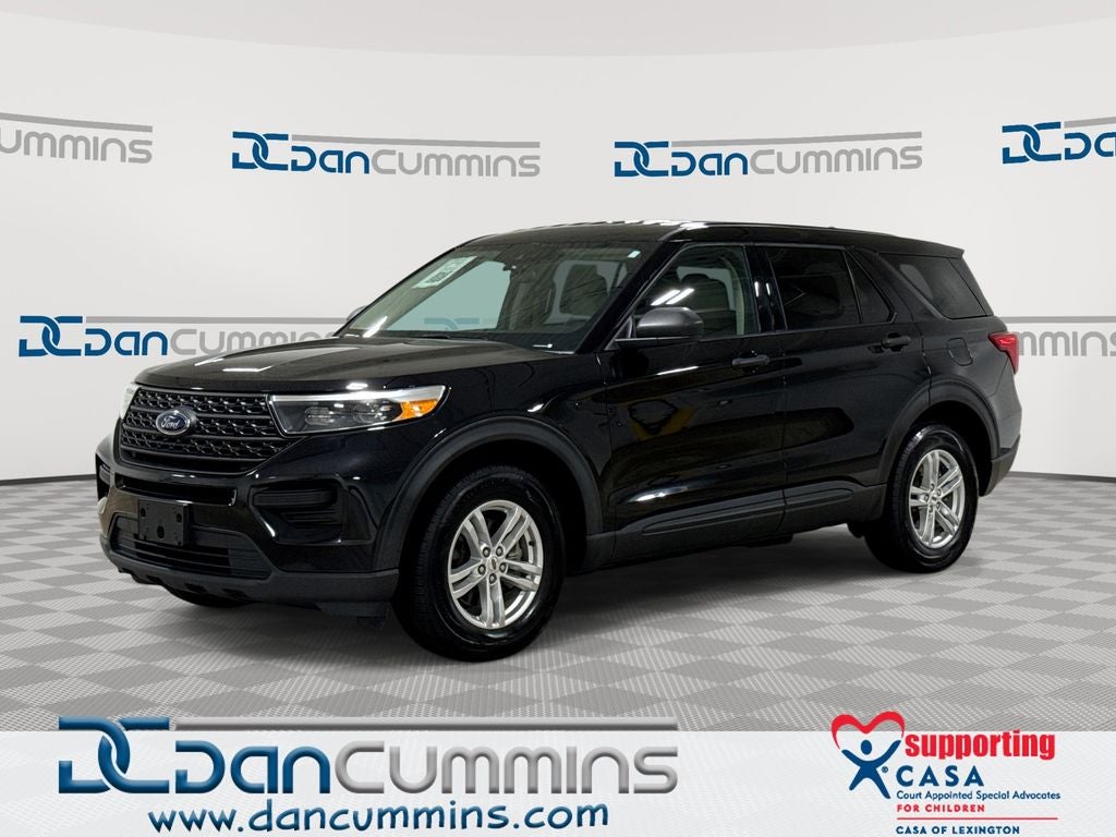 2023 Ford Explorer Base in Black Metallic — front three-quarter view