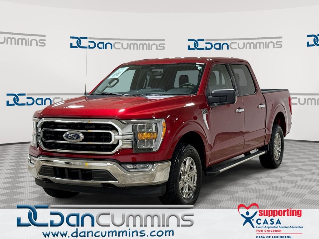 2022 Ford F-150 XLT in Red Metallic — front three-quarter view