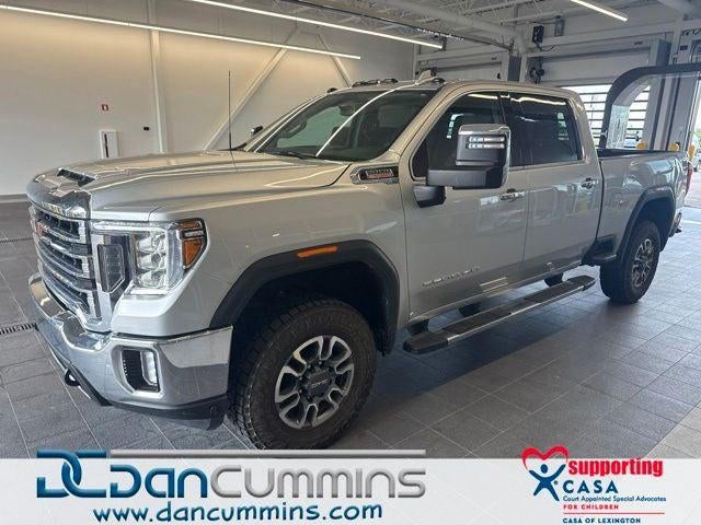2023 GMC Sierra 3500HD SLT in Quicksilver Metallic — front three-quarter view