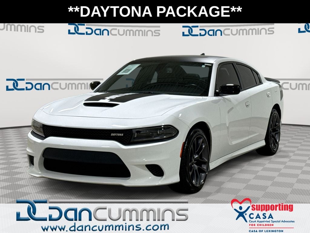 2023 Dodge Charger R/T in White Knuckle Clearcoat — front three-quarter view