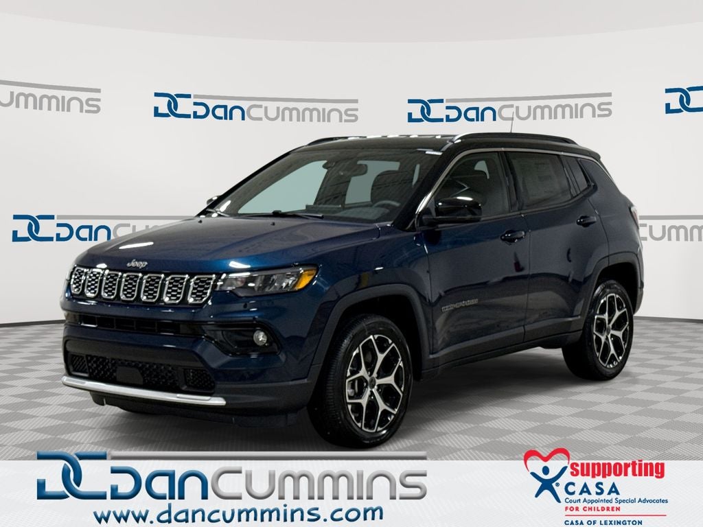 2026 Jeep Compass Limited in Fathom Blue Pearl-Coat Exterior Paint — front three-quarter view