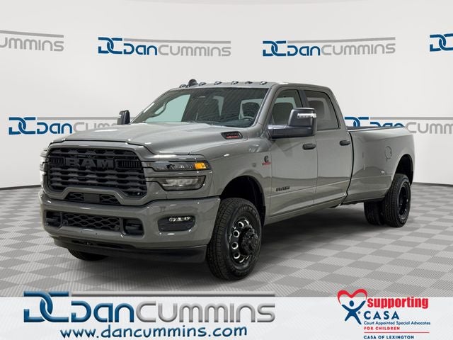 2026 RAM 3500 Big Horn in Ceramic Gray Clear-Coat Exterior Paint — front three-quarter view