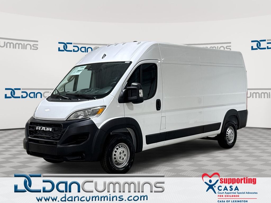 2026 RAM ProMaster 2500 High Roof in Bright White Clear-Coat Exterior Paint — front three-quarter view
