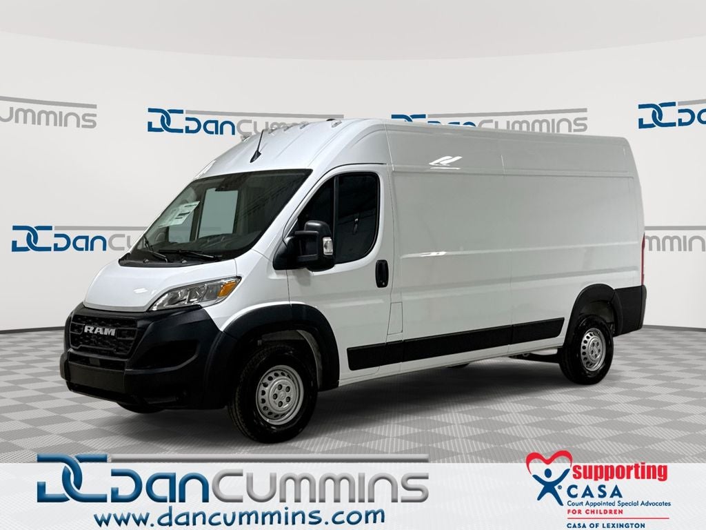 2026 RAM ProMaster 2500 High Roof in Bright White Clear-Coat Exterior Paint — front three-quarter view