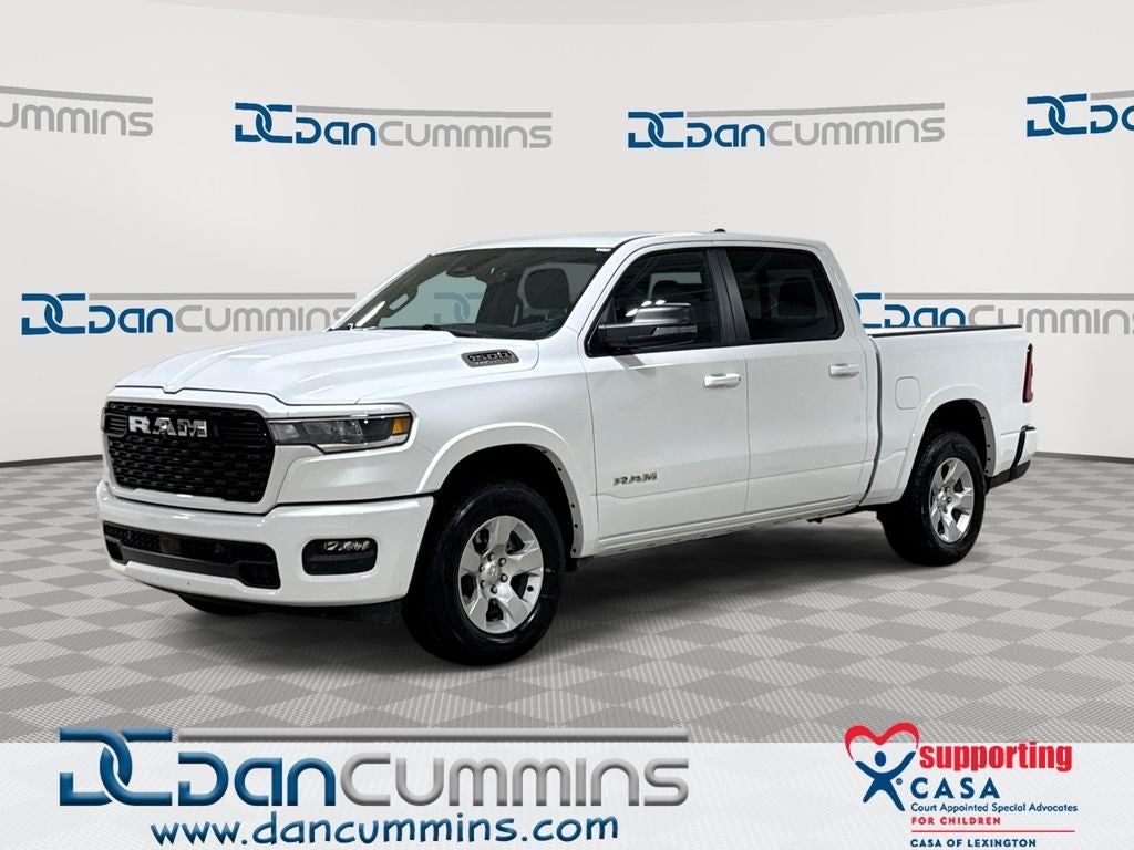 2026 RAM 1500 Big Horn/Lone Star in Bright White Clear-Coat Exterior Paint — front three-quarter view