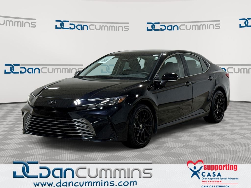 2026 Toyota Camry XLE in Midnight Black Metallic — front three-quarter view
