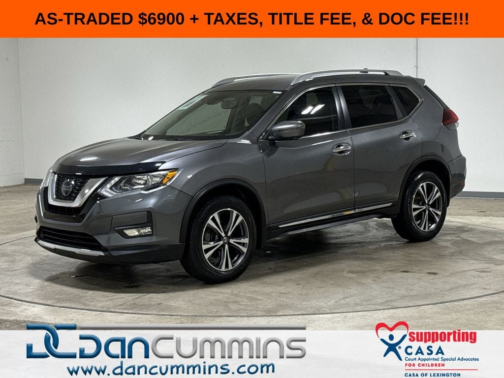 2018 Nissan Rogue SL in Gun Metallic — front three-quarter view