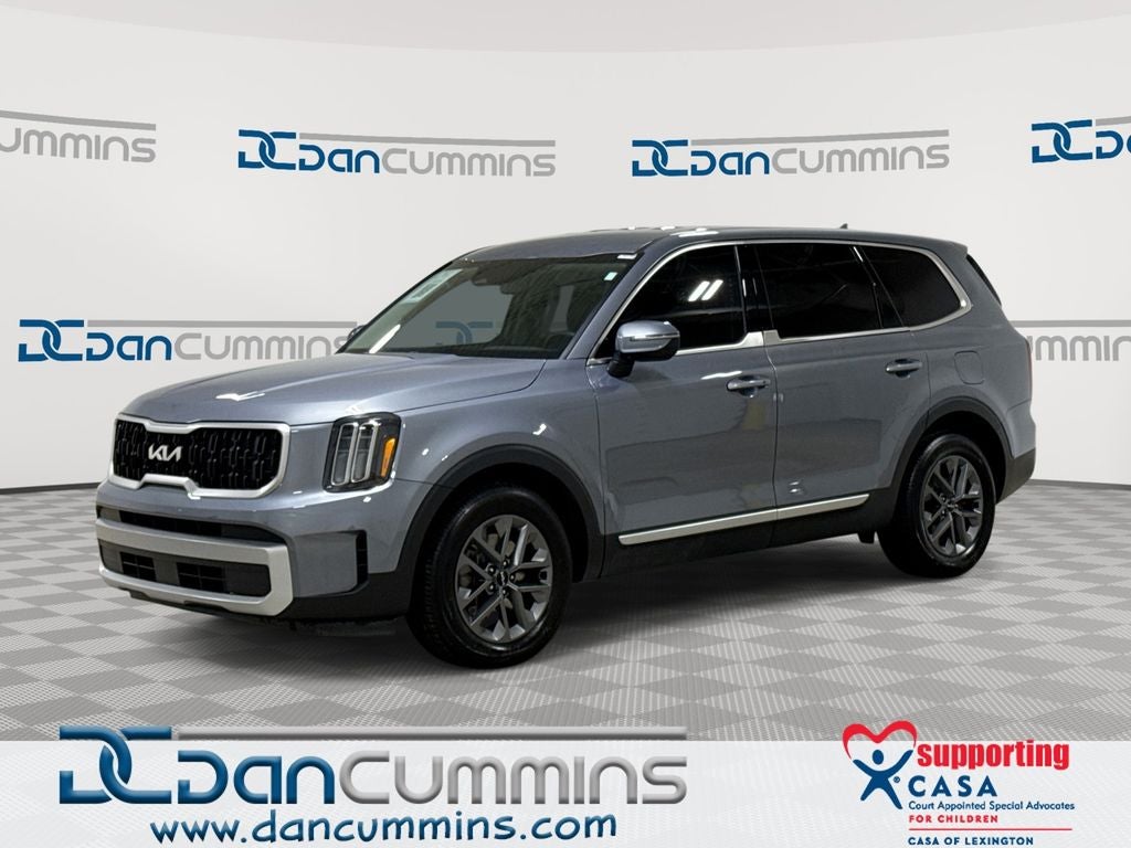 2024 Kia Telluride LX in Everlasting Silver — front three-quarter view