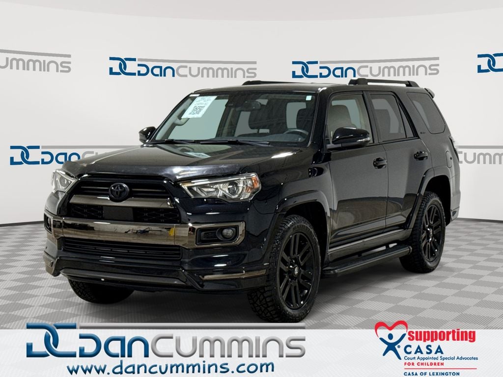 2021 Toyota 4Runner Nightshade in Midnight Black Metallic — front three-quarter view