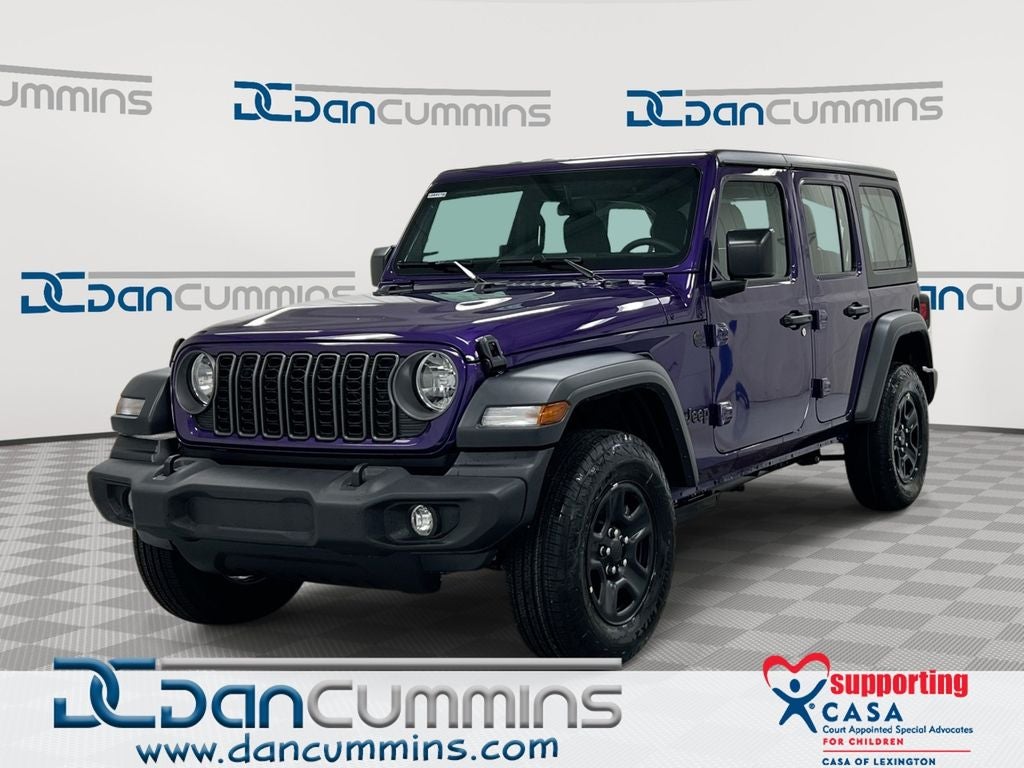 2026 Jeep Wrangler Sport in Reign Exterior Paint — front three-quarter view