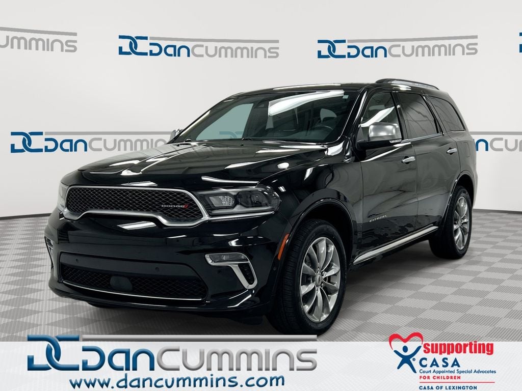 2023 Dodge Durango Citadel in Db Black Crystal Clearcoat — front three-quarter view