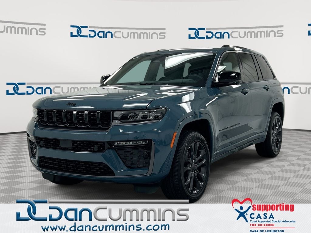 2026 Jeep Grand Cherokee Limited Reserve in Steel Blue Exterior Paint — front three-quarter view
