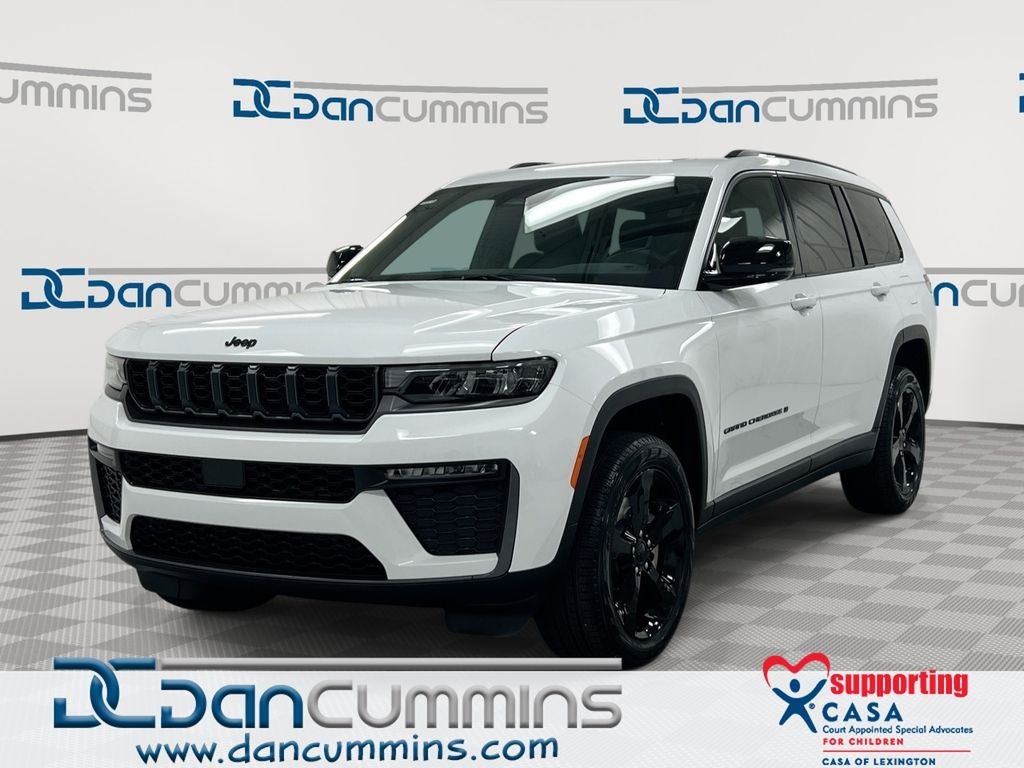 2026 Jeep Grand Cherokee L Limited in Bright White Clear-Coat Exterior Paint — front three-quarter view