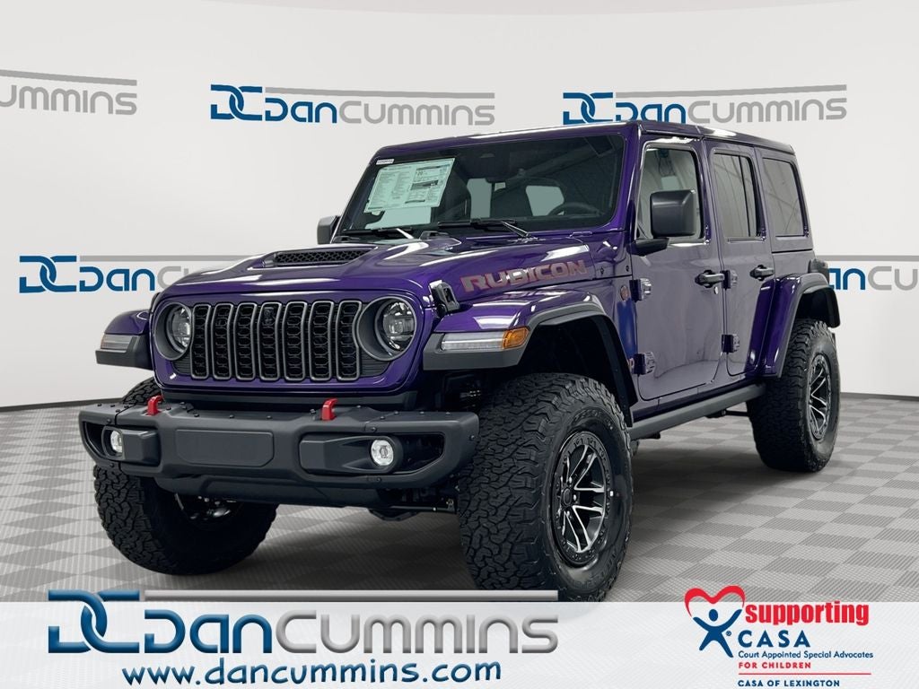 2026 Jeep Wrangler Rubicon X in Reign Exterior Paint — front three-quarter view