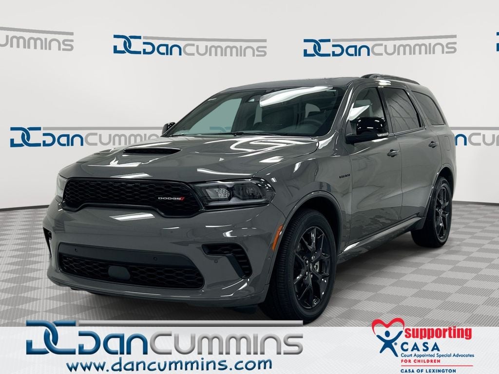 2026 Dodge Durango GT Plus HEMI V8 in Destroyer Gray Clear-Coat Exterior Paint — front three-quarter view