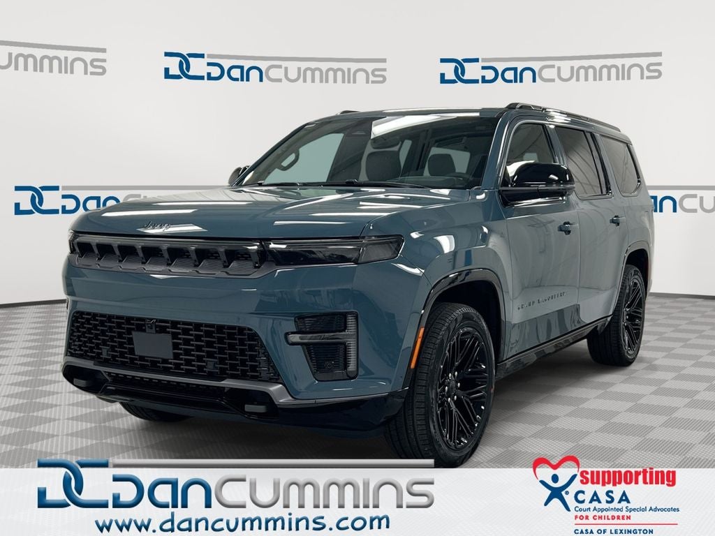2026 Jeep Grand Wagoneer Limited Reserve in Steel Blue Exterior Paint — front three-quarter view