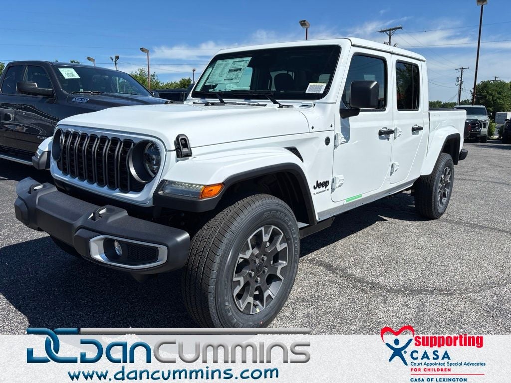 2026 Jeep Gladiator Sahara in Bright White Clear-Coat Exterior Paint — front three-quarter view