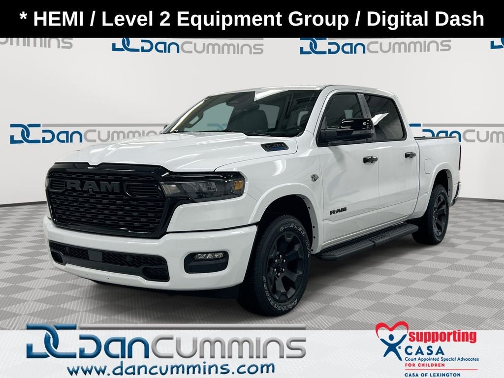 2026 RAM 1500 Big Horn/Lone Star in Bright White Clear-Coat Exterior Paint — front three-quarter view