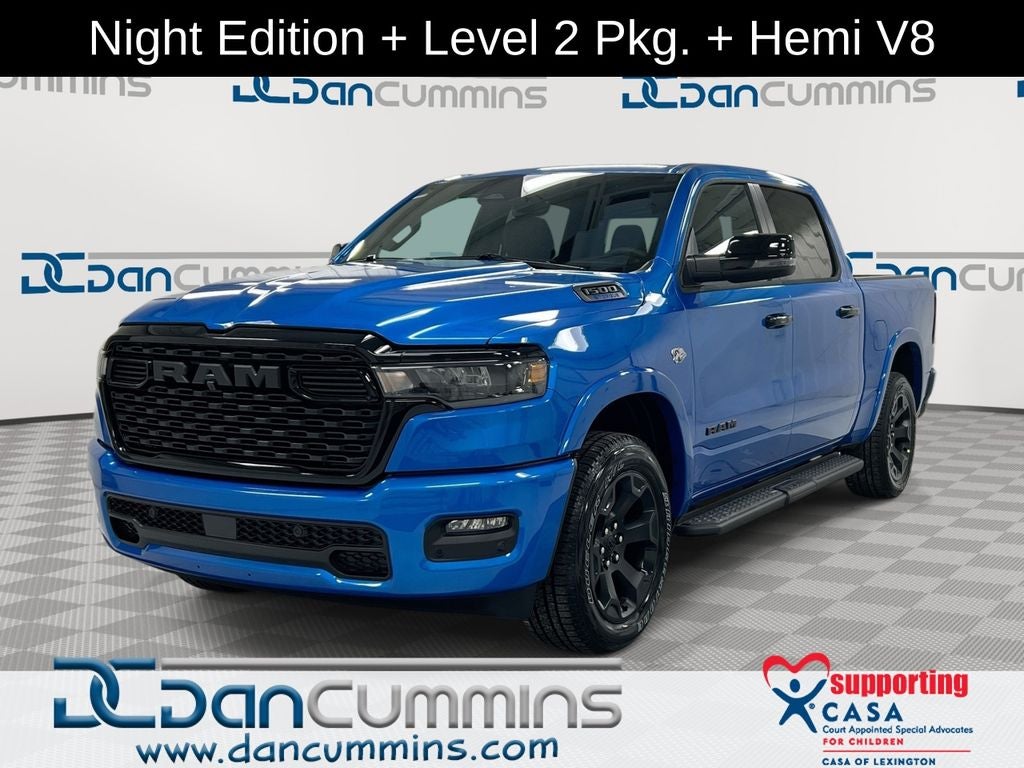 2026 RAM 1500 Big Horn/Lone Star in Hydro Blue Pearl-Coat Exterior Paint — front three-quarter view