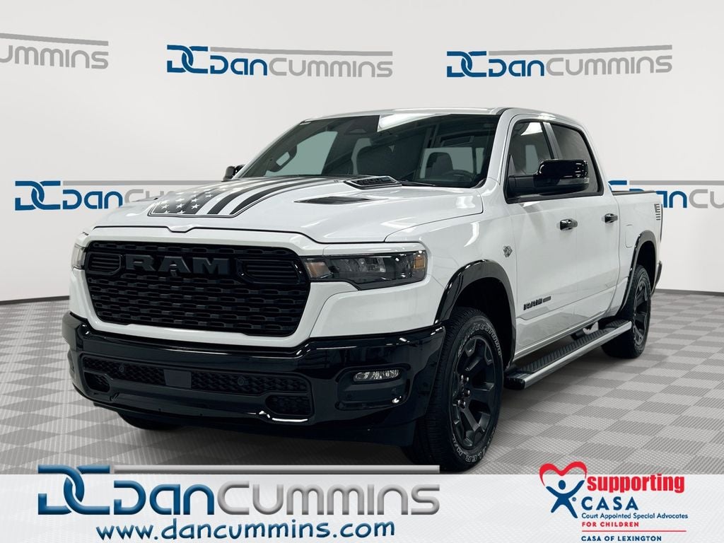 2026 RAM 1500 Big Horn/Lone Star in Bright White Clear-Coat Exterior Paint — front three-quarter view
