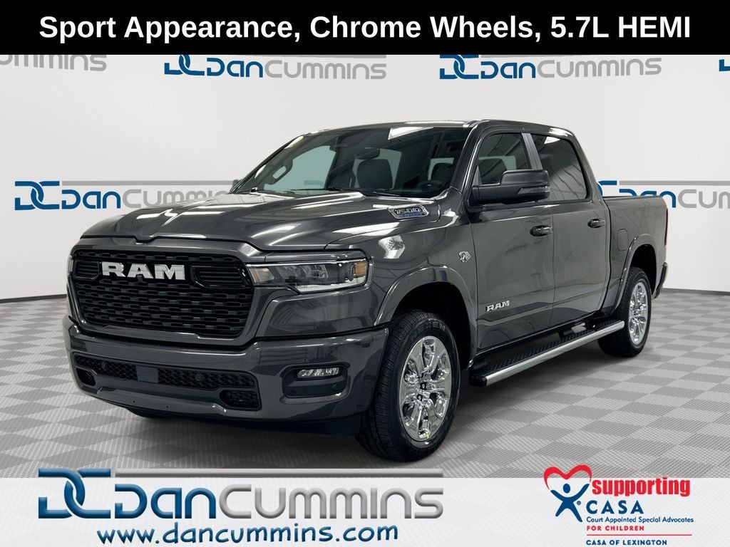 2026 RAM 1500 Big Horn/Lone Star in Granite Crystal Metallic Clear-Coat Exterior Paint — front three-quarter view